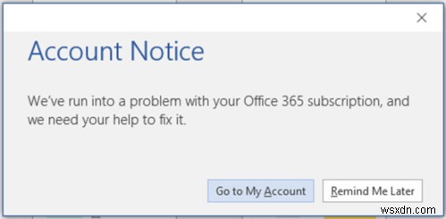แก้ไขข้อความแสดงข้อผิดพลาดเกี่ยวกับการแจ้งเตือนบัญชีในการสมัครใช้งาน Office 365