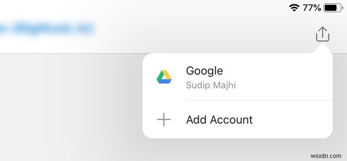 วิธีบันทึกไฟล์แนบอีเมล Outlook ใน Google Drive บน iPad 