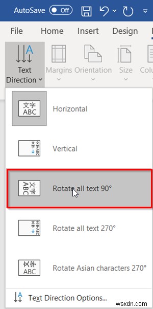 วิธีเปลี่ยนทิศทางข้อความใน Microsoft Word 