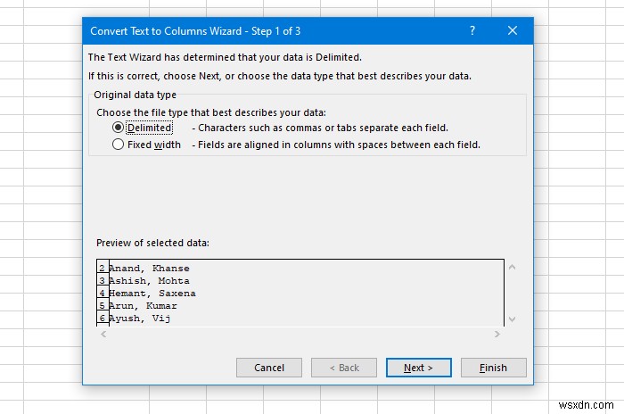 วิธีแยกข้อความเป็นคอลัมน์ใน Excel และ Google ชีต 