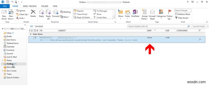 วิธีส่งอีเมลที่ติดอยู่ในกล่องขาออกของ Microsoft Outlook 
