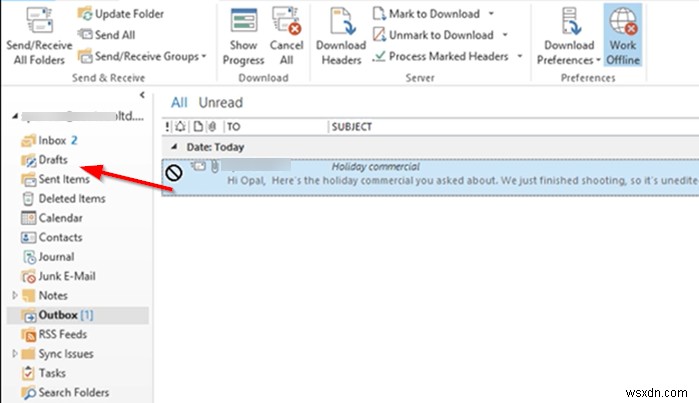 วิธีส่งอีเมลที่ติดอยู่ในกล่องขาออกของ Microsoft Outlook 