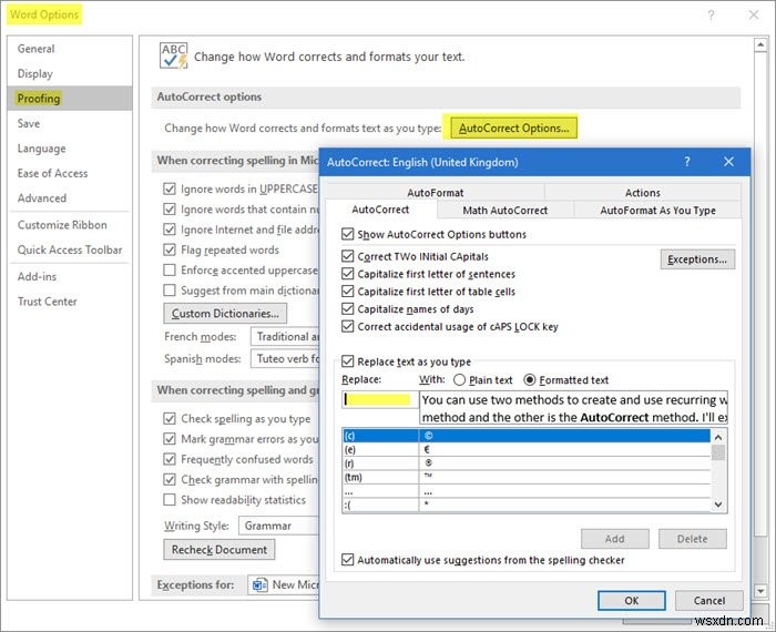 วิธีสร้างรายการข้อความอัตโนมัติสำหรับใช้กับ Microsoft Word