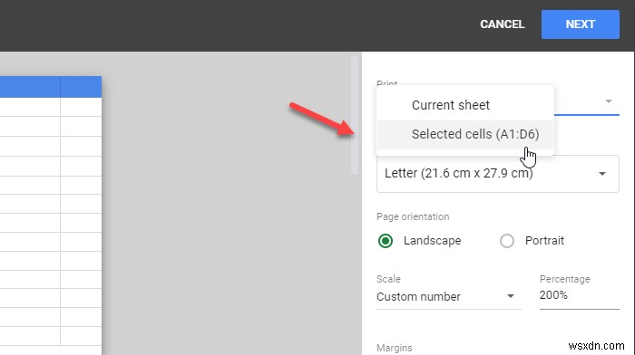 วิธีพิมพ์เซลล์ที่เลือกใน Microsoft Excel หรือ Google ชีต