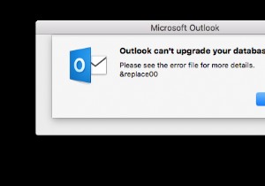 Outlook ไม่สามารถอัปเกรดฐานข้อมูลของคุณใน macOS