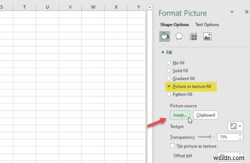 วิธีพิมพ์รูปภาพพื้นหลังใน Excel