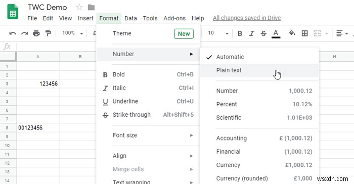 วิธีเพิ่มศูนย์หน้าตัวเลขใน Excel และ Google ชีต 