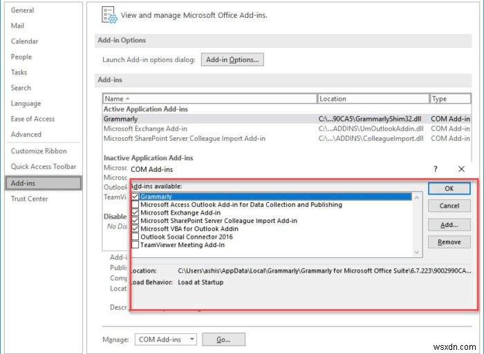 ไม่สามารถเริ่ม Microsoft Outlook, ไม่สามารถเปิดหน้าต่าง Outlook ได้ 