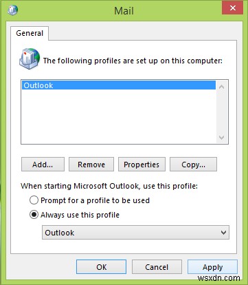 ไม่สามารถเริ่ม Microsoft Outlook, ไม่สามารถเปิดหน้าต่าง Outlook ได้ 