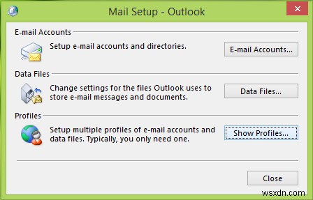 ไม่สามารถเริ่ม Microsoft Outlook, ไม่สามารถเปิดหน้าต่าง Outlook ได้ 