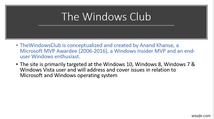 วิธีหรี่ข้อความในงานนำเสนอ PowerPoint 