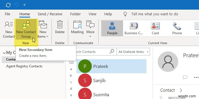 วิธีสร้าง Contact Group ใน Outlook และส่งอีเมลจำนวนมาก 