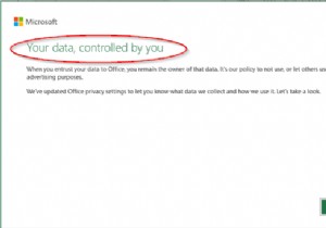 ข้อมูลของคุณควบคุมโดยการแจ้งเตือนของคุณใน Office Apps 