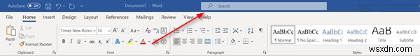 วิธีซ่อนหรือย่อแถบค้นหาใน Office 365 Title Bar 