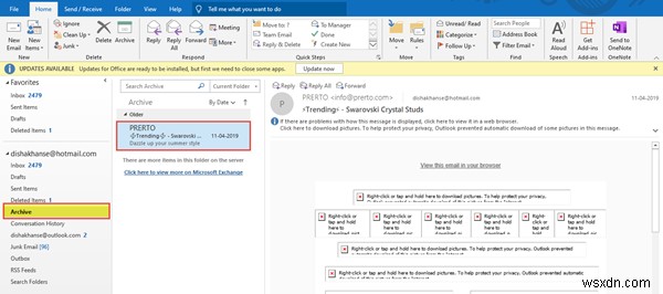 วิธีเก็บถาวรอีเมล &ดึงอีเมลที่เก็บถาวรใน Outlook 