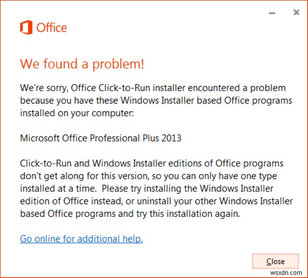 ตัวติดตั้ง Office Click-to-Run และปัญหา MSI บน Windows 11/10 
