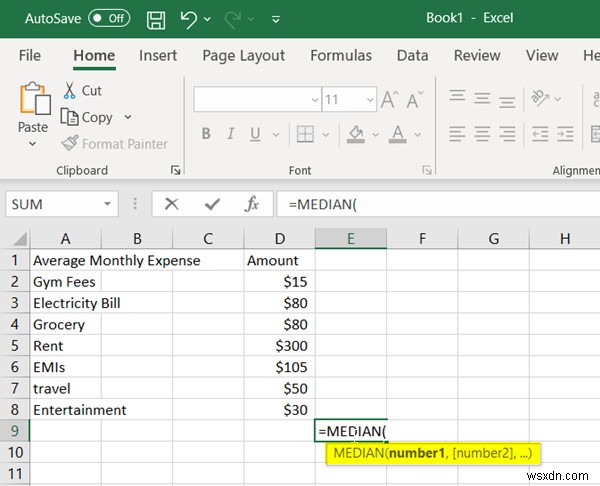 วิธีการคำนวณค่ามัธยฐานใน Excel 