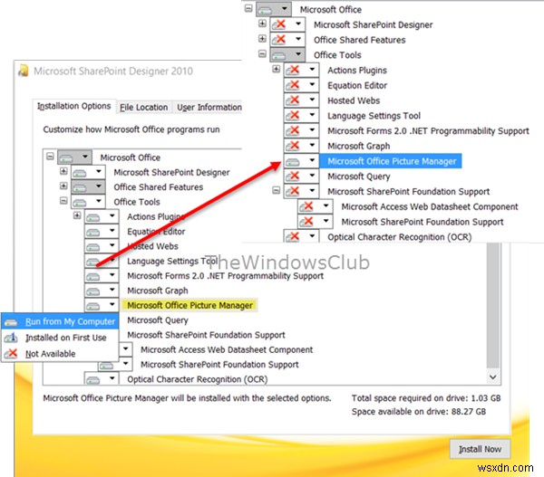 วิธีการติดตั้ง Microsoft Office Picture Manager ใน Windows 11/10 