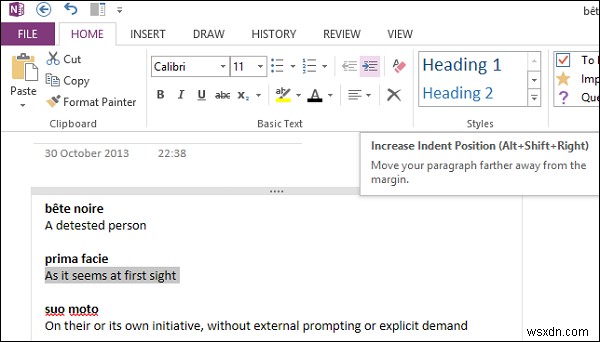 วิธีสร้าง FlashCards แบบข้อความใน OneNote 