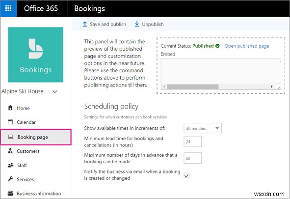 วิธีเชื่อมต่อ Microsoft Bookings และเพจ Facebook 