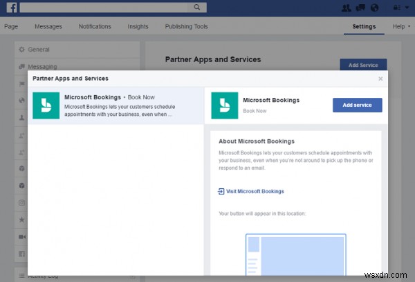 วิธีเชื่อมต่อ Microsoft Bookings และเพจ Facebook 