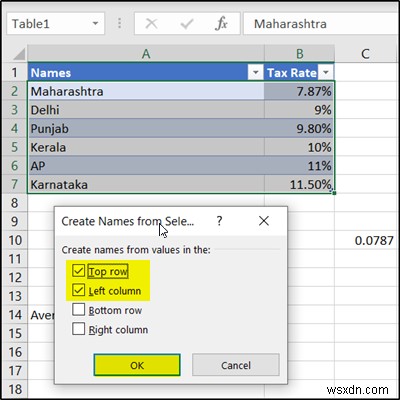 วิธีกำหนด ใช้ และลบชื่อในสูตร Excel 