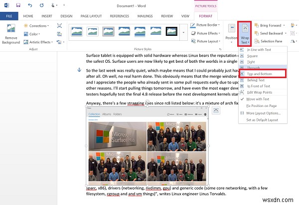 วิธีห่อข้อความรอบรูปภาพและรูปภาพใน Microsoft Word 