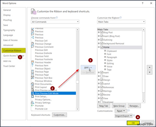 วิธีเปิดใช้งานแก้ไขข้อความในตัวอย่างก่อนพิมพ์สำหรับ Microsoft Word 