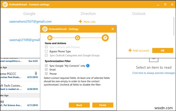 วิธีซิงค์รายชื่อ Outlook และ Gmail 