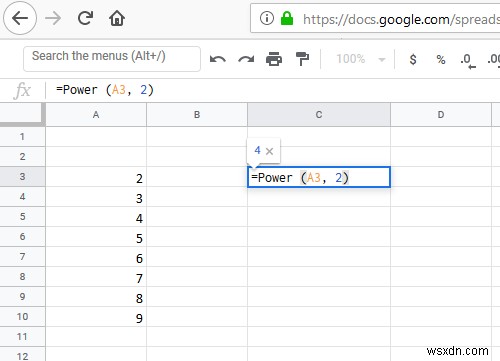 วิธีการคำนวณเลขยกกำลังในช่วงของเซลล์ใน Excel 