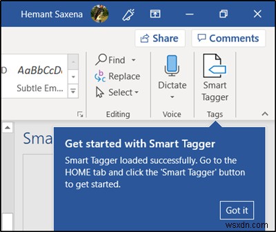 Smart Tagger Word add-in ทำให้การค้นหาและติดแท็กเอกสารเป็นเรื่องง่ายมาก 