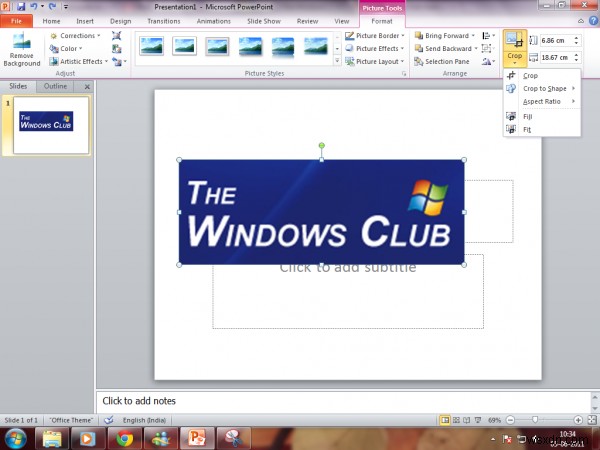 วิธีครอบตัดรูปภาพโดยใช้ Microsoft PowerPoint 