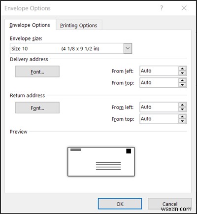 วิธีสร้างซองจดหมายใน Microsoft Word และพิมพ์ออกมา 