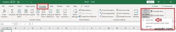 สูตร Microsoft Excel ไม่อัปเดตโดยอัตโนมัติ 
