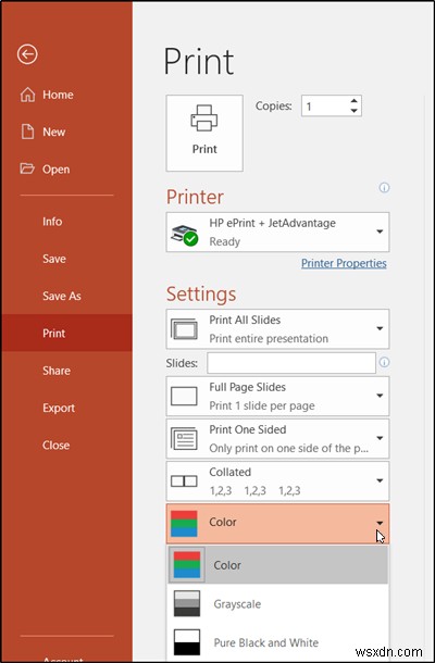 วิธีพิมพ์สไลด์ PowerPoint ด้วยบันทึกของผู้บรรยาย 