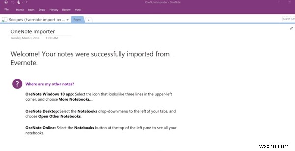 ย้ายบันทึกย่อจาก EverNote ไปยัง OneNote โดยใช้ OneNote Importer Tool 