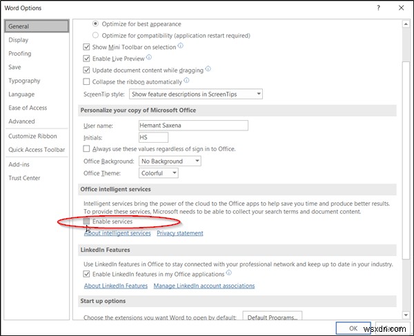 Microsoft Office Intelligent Services คืออะไร จะปิดการใช้งานหรือเปิดใช้งานได้อย่างไร?