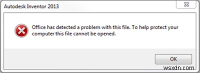 Microsoft Office ตรวจพบปัญหากับไฟล์นี้