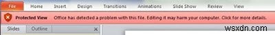 Microsoft Office ตรวจพบปัญหากับไฟล์นี้