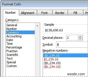 วิธีการแสดงหรือจัดรูปแบบตัวเลขเป็นสกุลเงินใน Excel