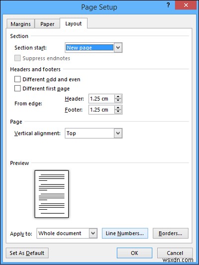 วิธีเพิ่มหมายเลขบรรทัดในเอกสาร Microsoft Word