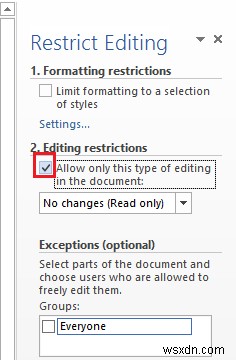 วิธีตั้งค่าการจำกัดการแก้ไขใน Microsoft Word 