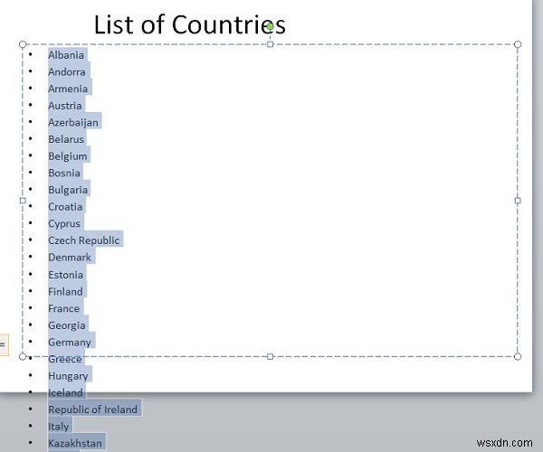 วิธีการแสดงรายการแบบยาวในสไลด์เดียวใน PowerPoint 