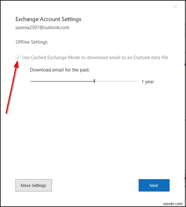 วิธีเปลี่ยนจำนวนอีเมลที่จะเก็บออฟไลน์ใน Outlook 