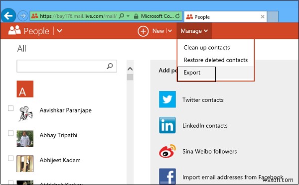 วิธีการโยกย้ายผู้ติดต่อจาก Windows People App ไปยัง Outlook 