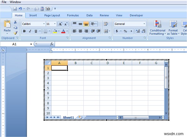 วิธีแทรกสเปรดชีต Excel ในเอกสาร Word 