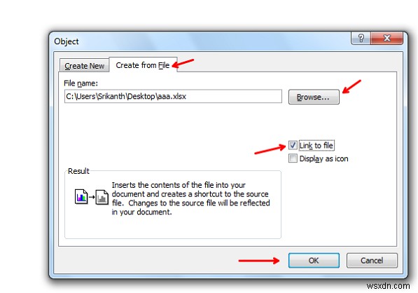 วิธีแทรกสเปรดชีต Excel ในเอกสาร Word 