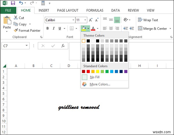 วิธีซ่อนเส้นตารางใน Microsoft Excel 