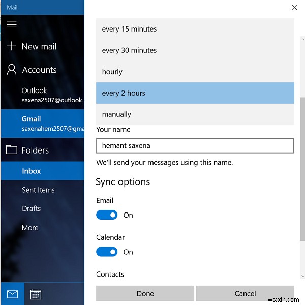 จัดการการตั้งค่า Mail App Sync ใน Windows 11/10