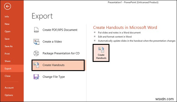 แยกข้อความจากงานนำเสนอ PowerPoint ไปยังเอกสาร Word